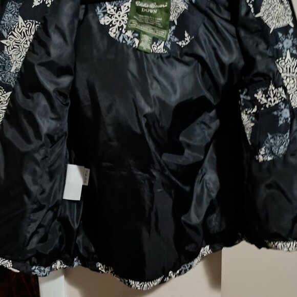 Eddie Bauer Women Goose Down Quilted Vest Size XL with Faux Fur Hood Zip Up - Picture 13 of 15